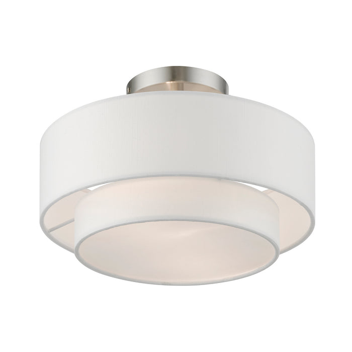 Livex Lighting 47151-91 Two Light Semi-Flush Mount, Brushed Nickel