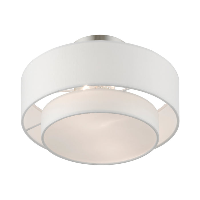Livex Lighting 47151-91 Two Light Semi-Flush Mount, Brushed Nickel