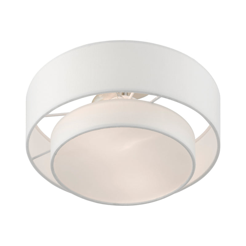 Livex Lighting 47151-91 Two Light Semi-Flush Mount, Brushed Nickel