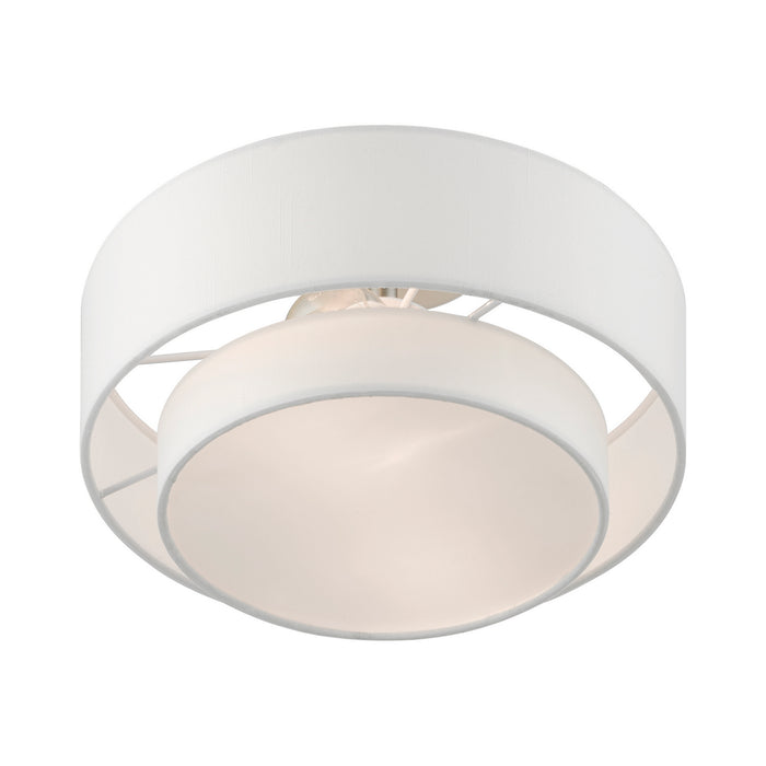 Livex Lighting 47151-91 Two Light Semi-Flush Mount, Brushed Nickel