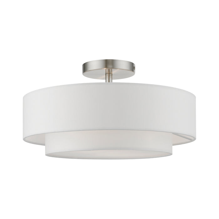 Livex Lighting 47153-91 Two Light Semi-Flush Mount, Brushed Nickel