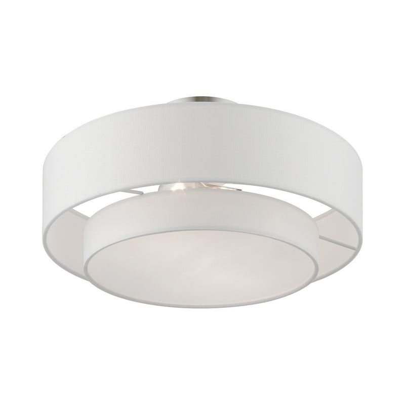 Livex Lighting 47153-91 Two Light Semi-Flush Mount, Brushed Nickel