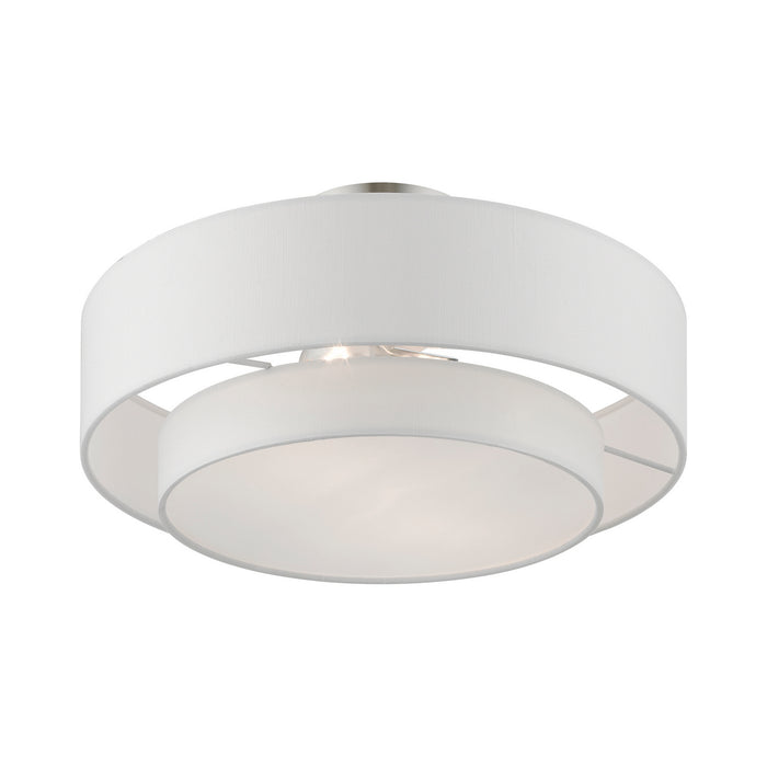 Livex Lighting 47153-91 Two Light Semi-Flush Mount, Brushed Nickel