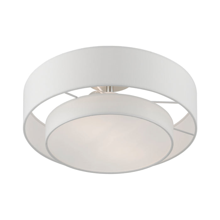 Livex Lighting 47153-91 Two Light Semi-Flush Mount, Brushed Nickel