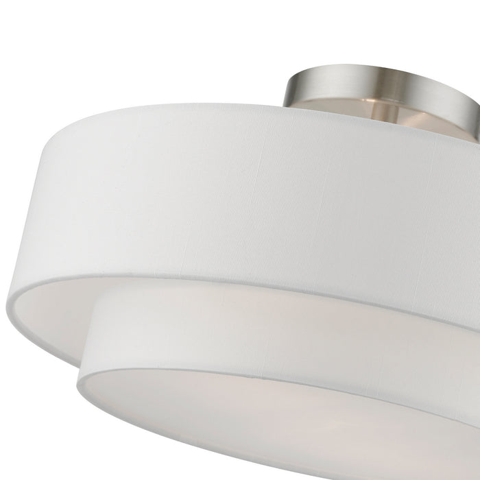 Livex Lighting 47153-91 Two Light Semi-Flush Mount, Brushed Nickel
