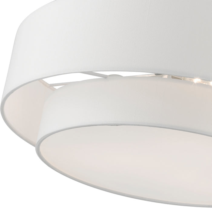 Livex Lighting 47154-91 Three Light Semi-Flush Mount, Brushed Nickel