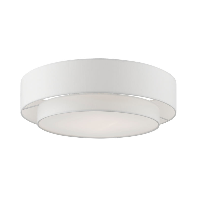 Livex Lighting 47155-91 Four Light Semi-Flush Mount, Brushed Nickel