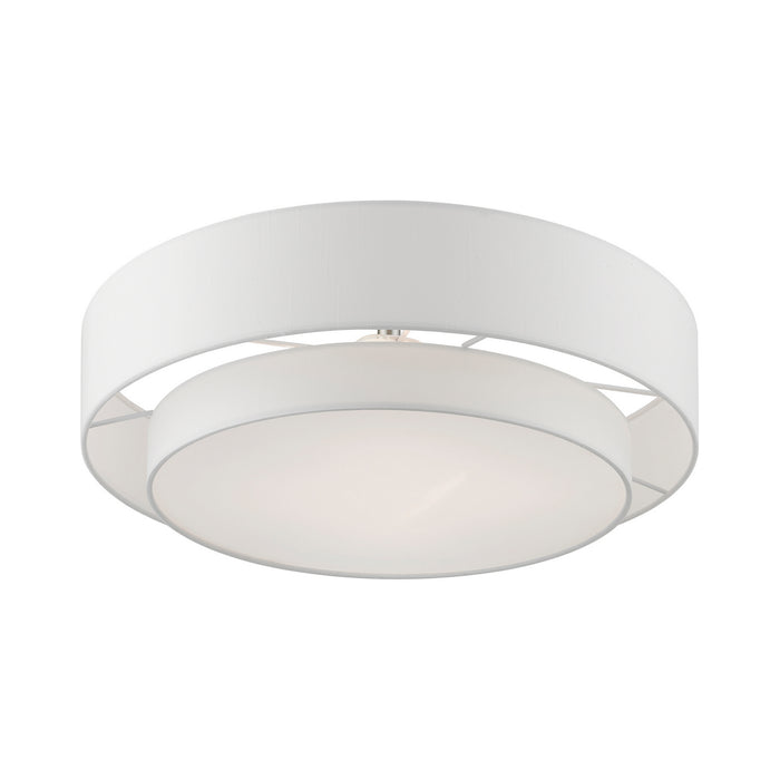 Livex Lighting 47155-91 Four Light Semi-Flush Mount, Brushed Nickel