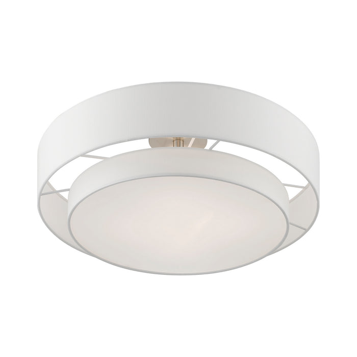 Livex Lighting 47155-91 Four Light Semi-Flush Mount, Brushed Nickel