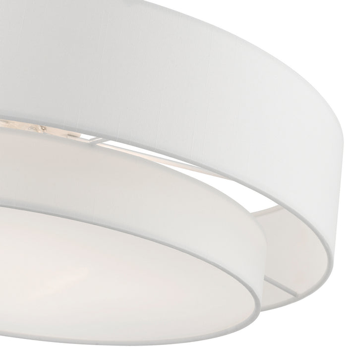 Livex Lighting 47155-91 Four Light Semi-Flush Mount, Brushed Nickel