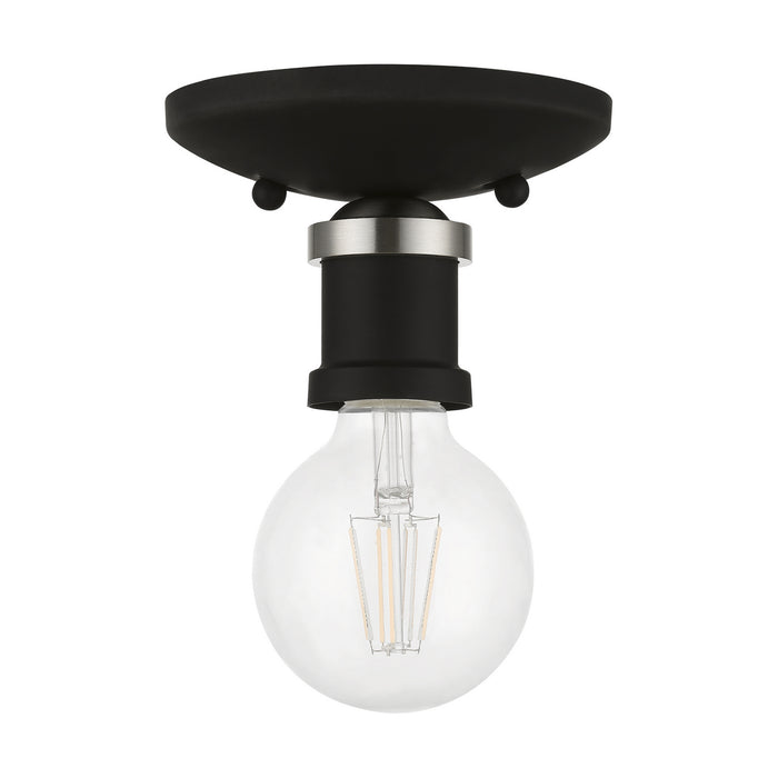 Livex Lighting 47160-04 One Light Flush Mount, Black w/Brushed Nickel