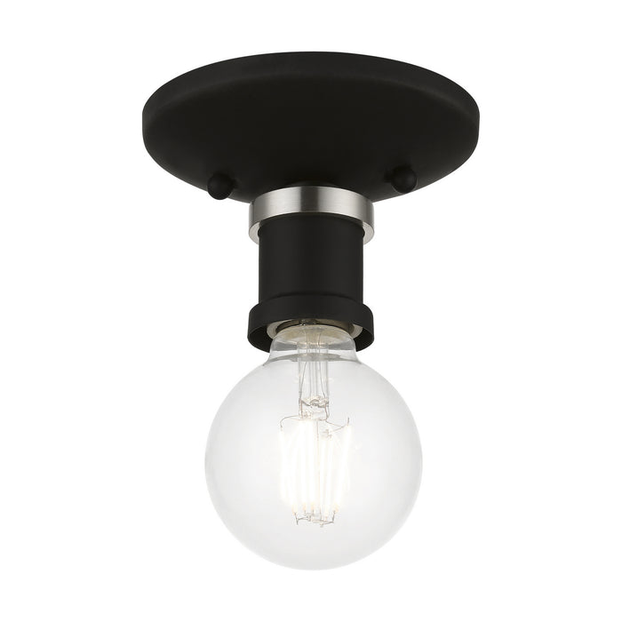 Livex Lighting 47160-04 One Light Flush Mount, Black w/Brushed Nickel
