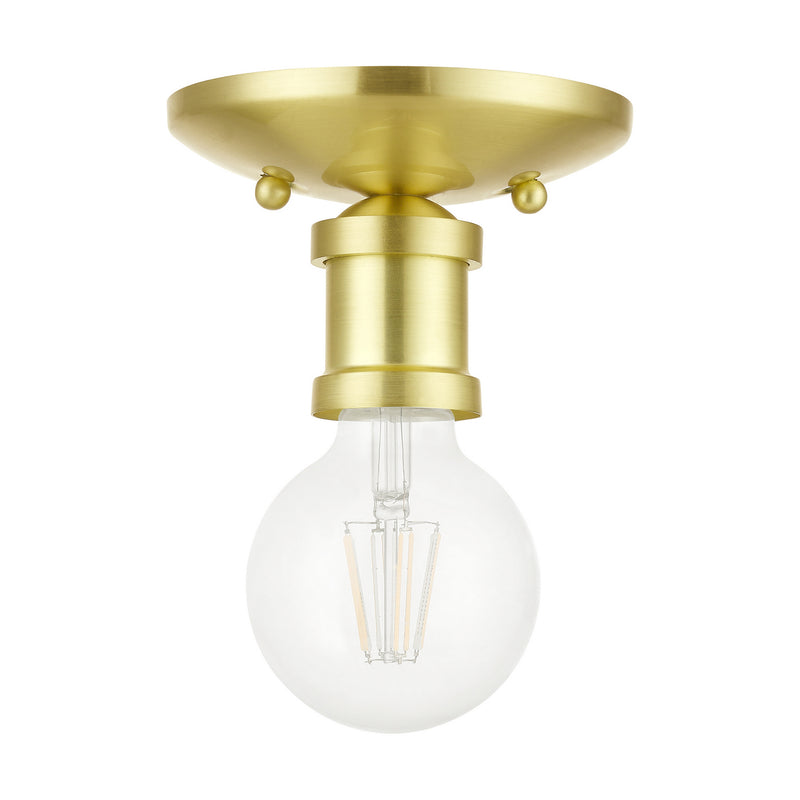 Livex Lighting 47160-12 One Light Flush Mount, Satin Brass