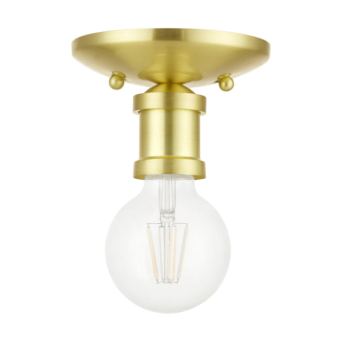 Livex Lighting 47160-12 One Light Flush Mount, Satin Brass