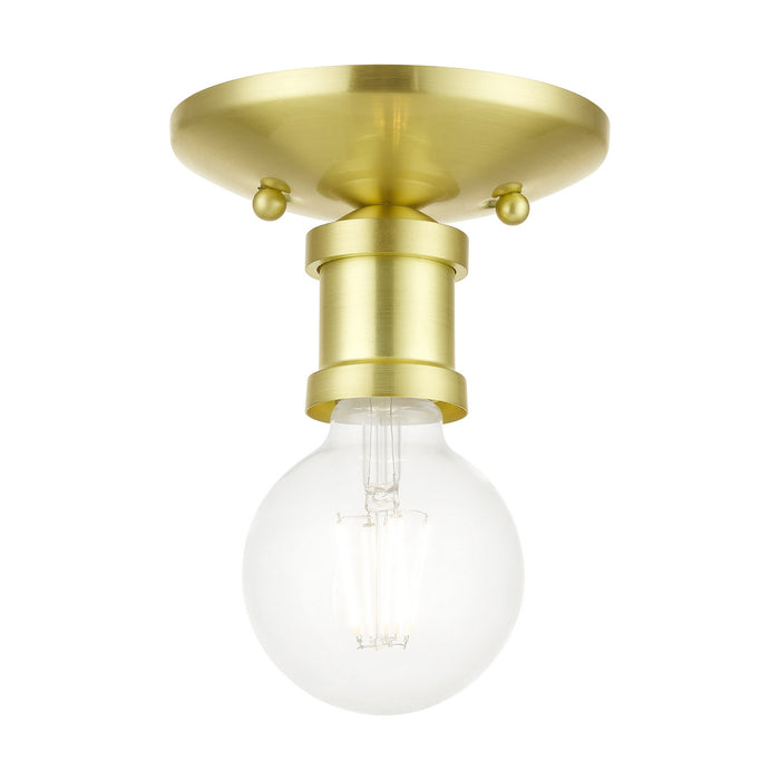 Livex Lighting 47160-12 One Light Flush Mount, Satin Brass