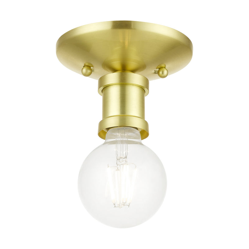 Livex Lighting 47160-12 One Light Flush Mount, Satin Brass