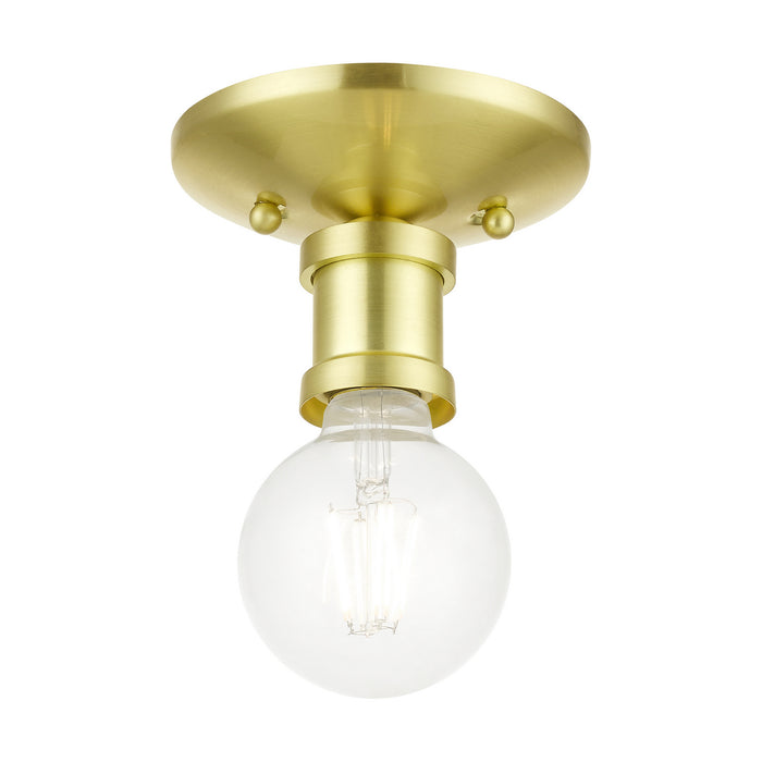 Livex Lighting 47160-12 One Light Flush Mount, Satin Brass