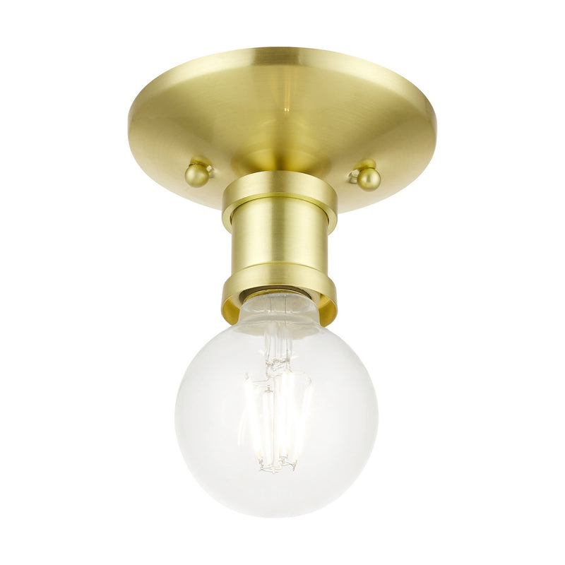 Livex Lighting 47160-12 One Light Flush Mount, Satin Brass