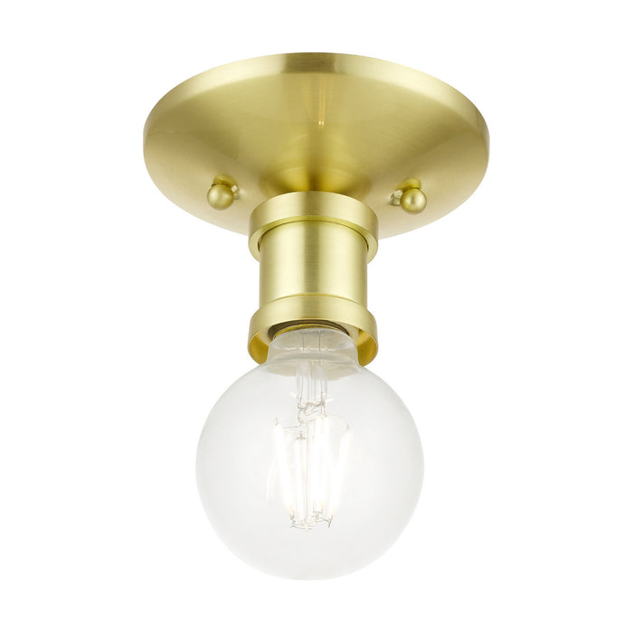 Livex Lighting 47160-12 One Light Flush Mount, Satin Brass