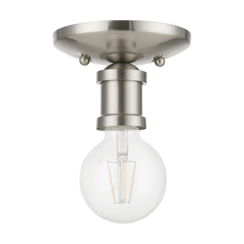 Livex Lighting 47160-91 One Light Flush Mount, Brushed Nickel