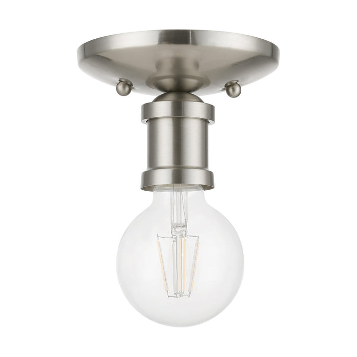 Livex Lighting 47160-91 One Light Flush Mount, Brushed Nickel