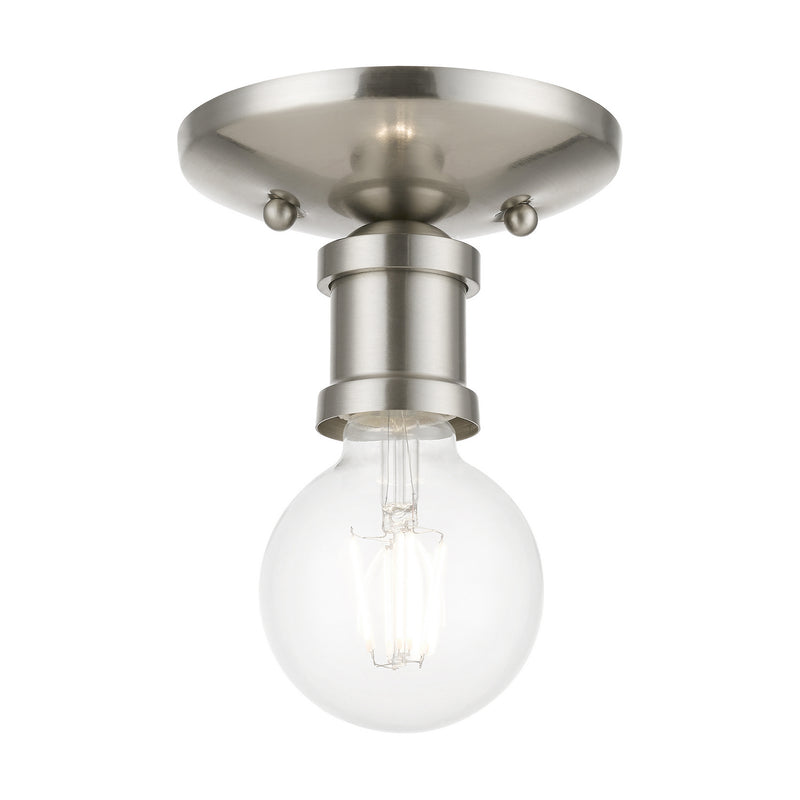 Livex Lighting 47160-91 One Light Flush Mount, Brushed Nickel