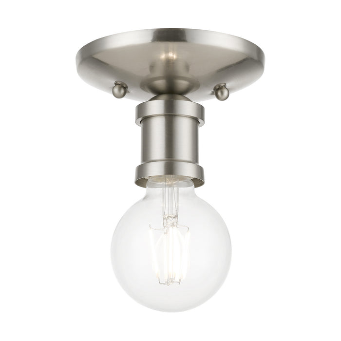 Livex Lighting 47160-91 One Light Flush Mount, Brushed Nickel