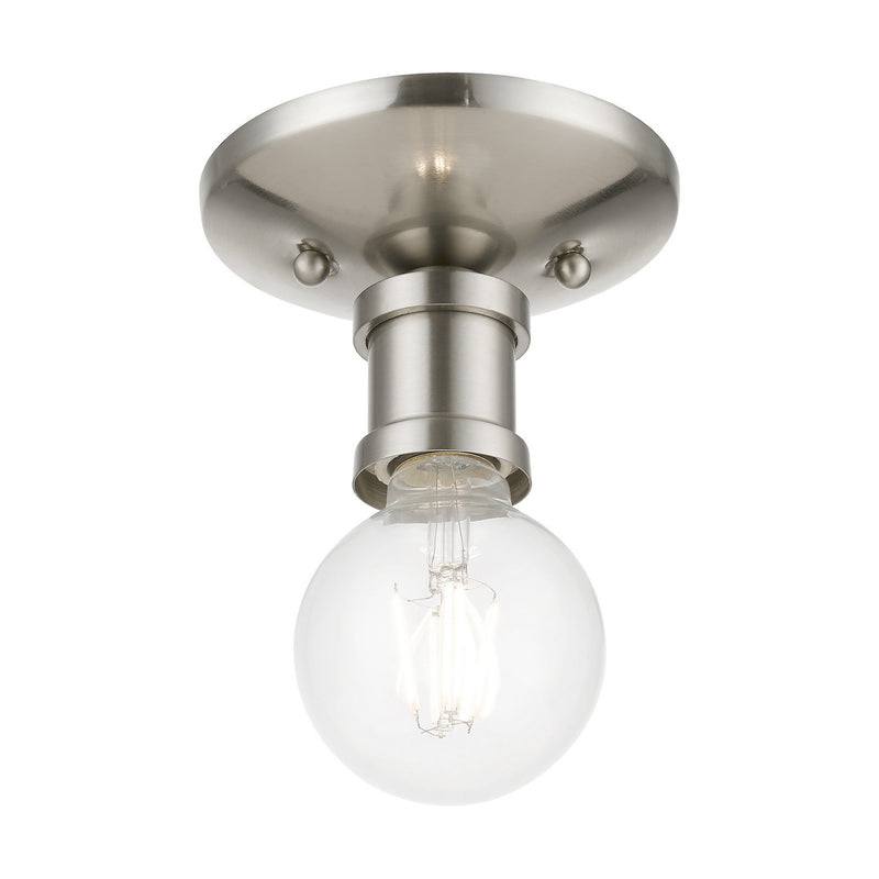Livex Lighting 47160-91 One Light Flush Mount, Brushed Nickel