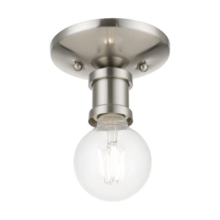 Livex Lighting 47160-91 One Light Flush Mount, Brushed Nickel