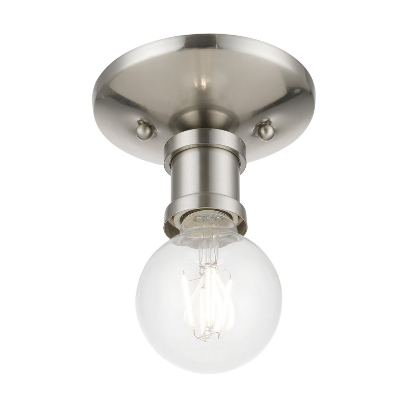 Livex Lighting 47160-91 One Light Flush Mount, Brushed Nickel