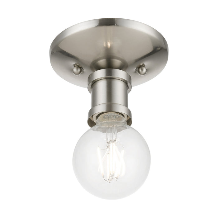 Livex Lighting 47160-91 One Light Flush Mount, Brushed Nickel