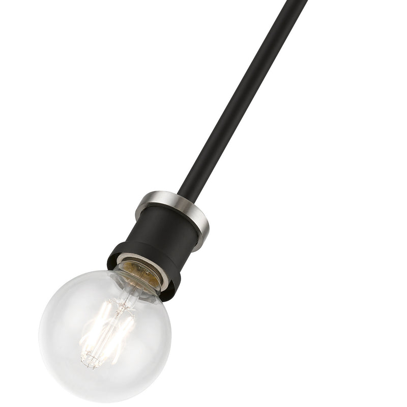 Livex Lighting 47161-04 One Light Pendant, Black w/Brushed Nickel