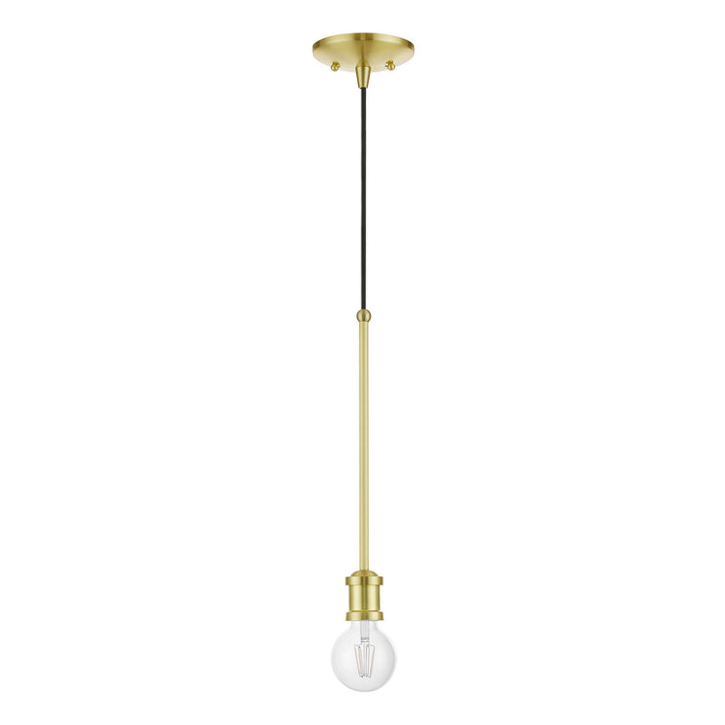 Livex Lighting 47161-12 One Light Pendant, Satin Brass