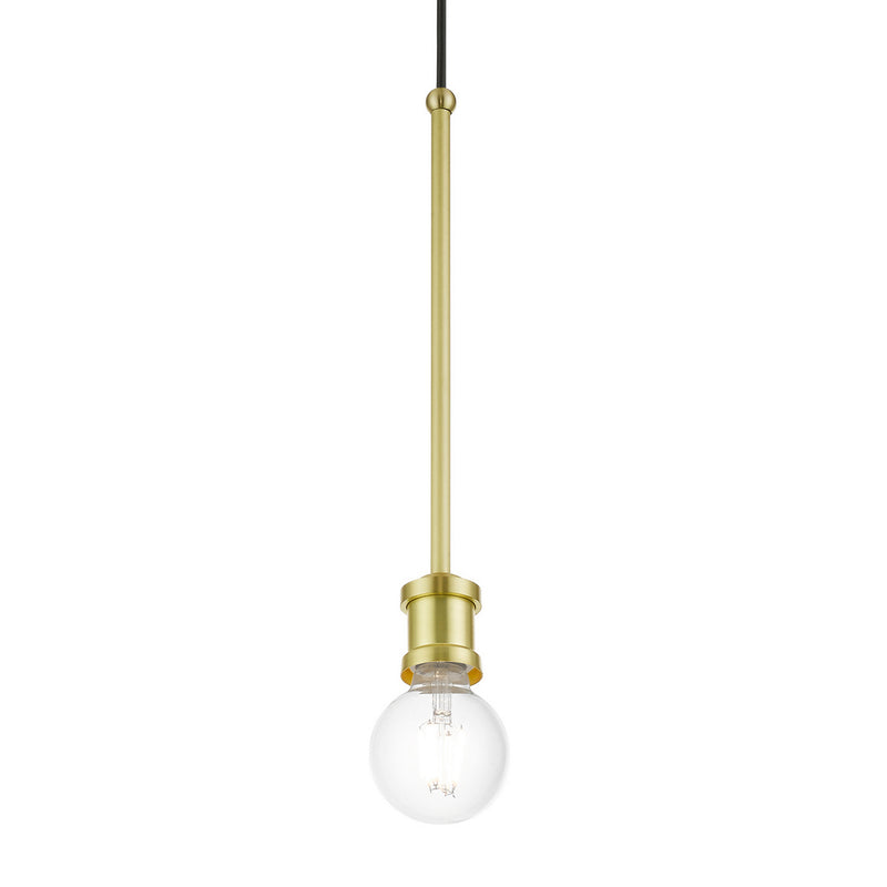 Livex Lighting 47161-12 One Light Pendant, Satin Brass