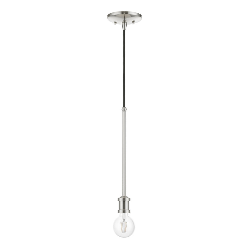 Livex Lighting 47161-91 One Light Pendant, Brushed Nickel