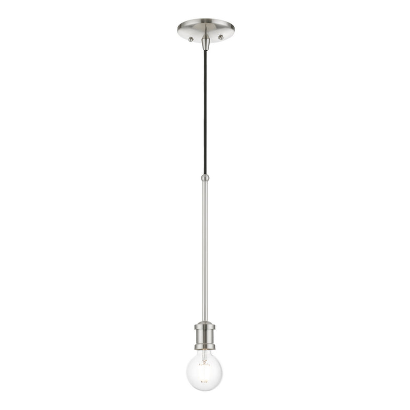 Livex Lighting 47161-91 One Light Pendant, Brushed Nickel