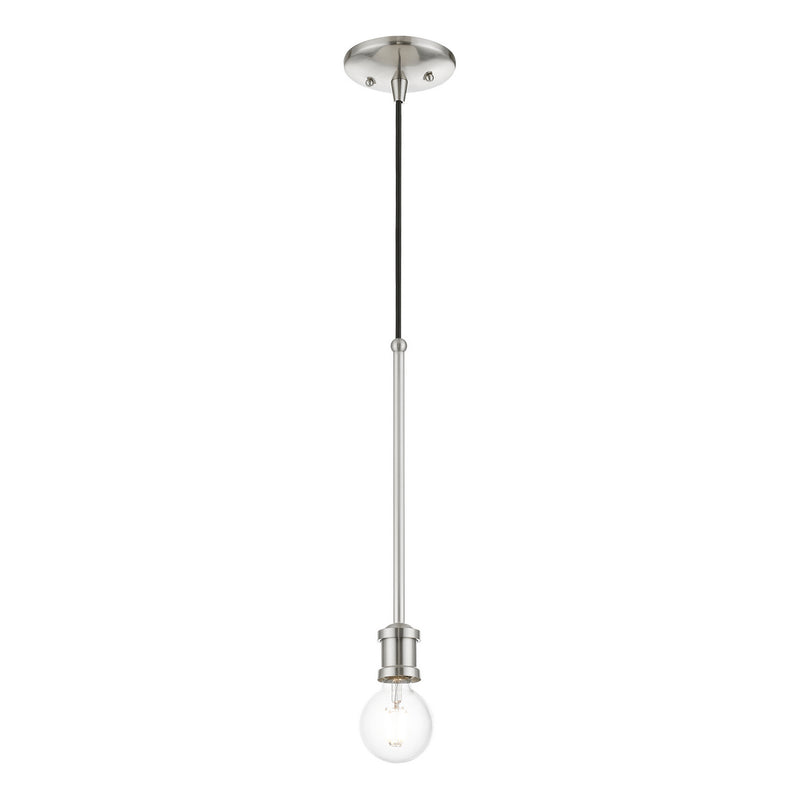 Livex Lighting 47161-91 One Light Pendant, Brushed Nickel