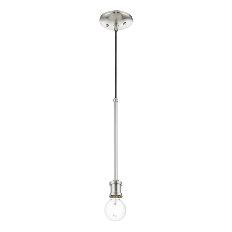 Livex Lighting 47161-91 One Light Pendant, Brushed Nickel