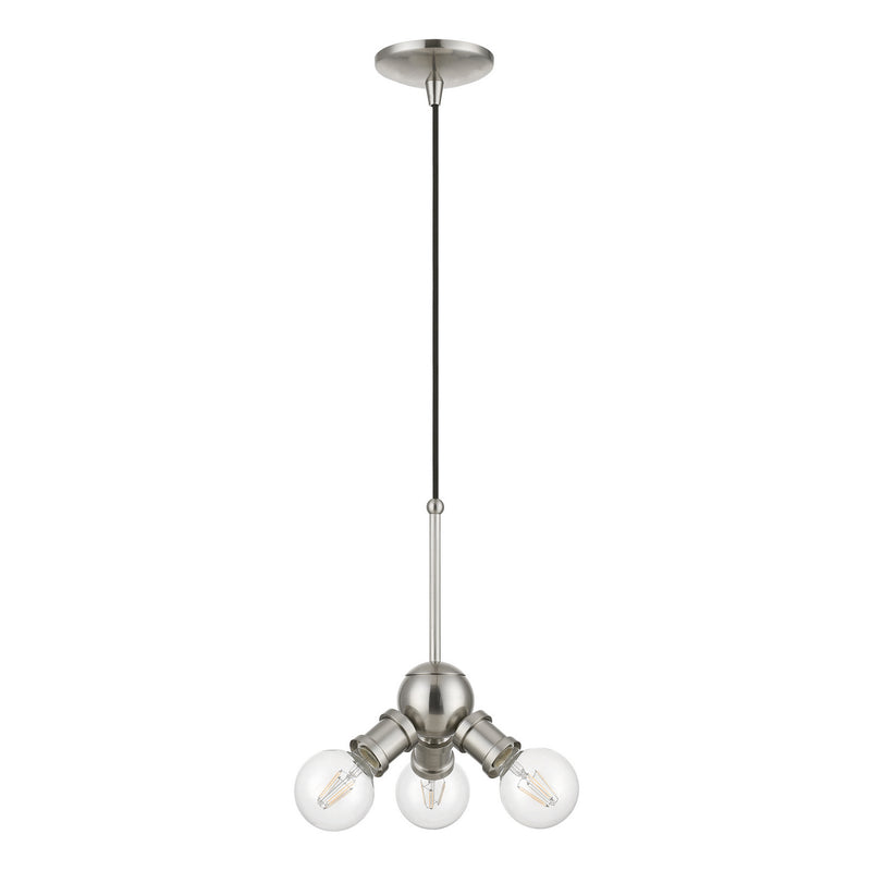 Livex Lighting 47164-91 Three Light Pendant, Brushed Nickel