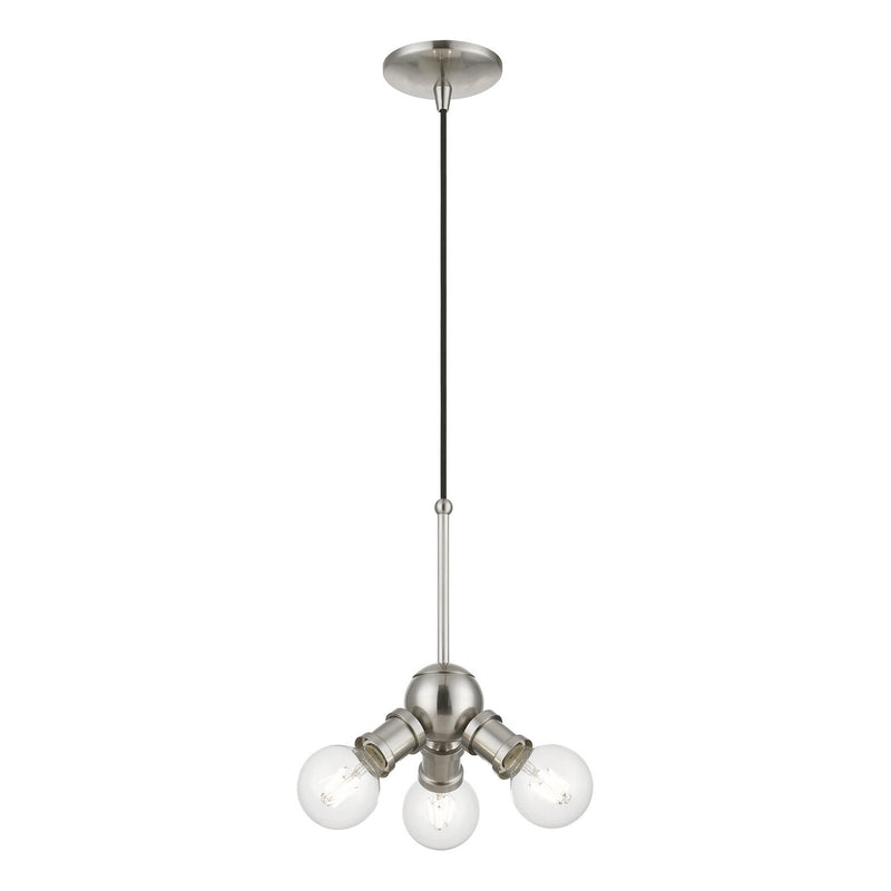 Livex Lighting 47164-91 Three Light Pendant, Brushed Nickel