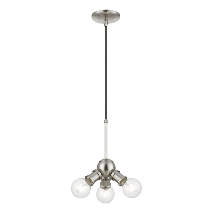 Livex Lighting 47164-91 Three Light Pendant, Brushed Nickel