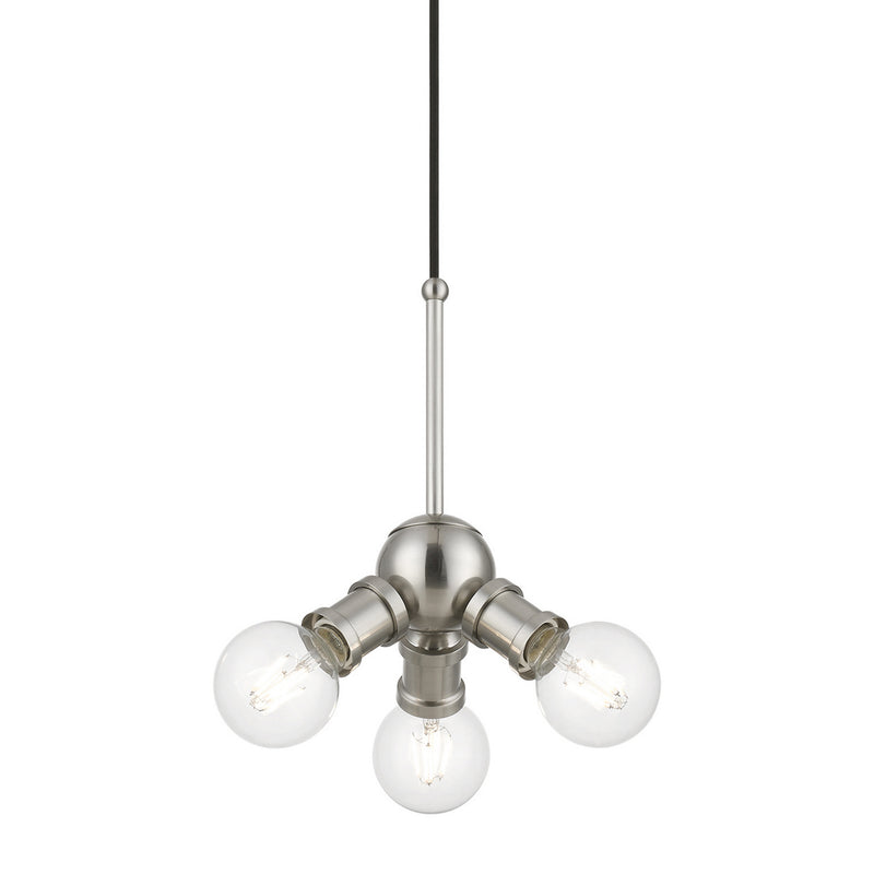 Livex Lighting 47164-91 Three Light Pendant, Brushed Nickel