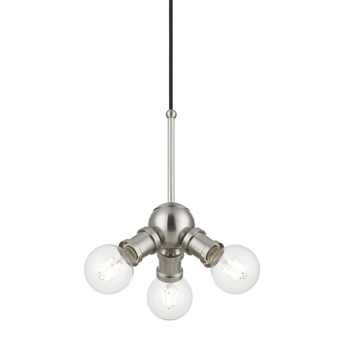Livex Lighting 47164-91 Three Light Pendant, Brushed Nickel