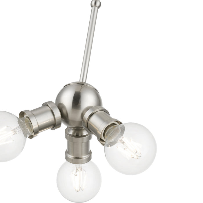 Livex Lighting 47164-91 Three Light Pendant, Brushed Nickel