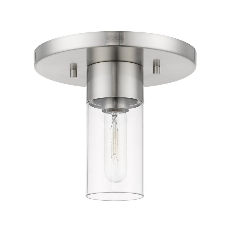 Livex Lighting 48761-91 One Light Flush Mount, Brushed Nickel