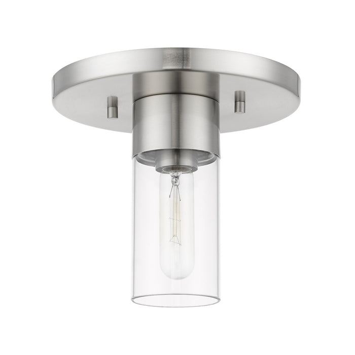 Livex Lighting 48761-91 One Light Flush Mount, Brushed Nickel