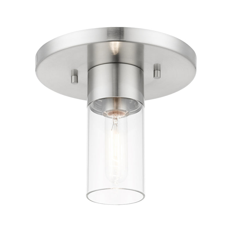 Livex Lighting 48761-91 One Light Flush Mount, Brushed Nickel