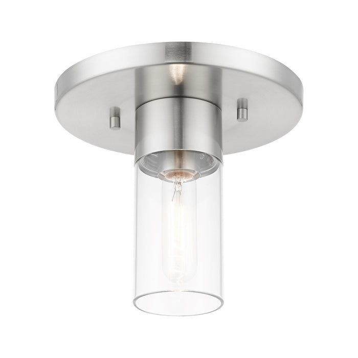 Livex Lighting 48761-91 One Light Flush Mount, Brushed Nickel