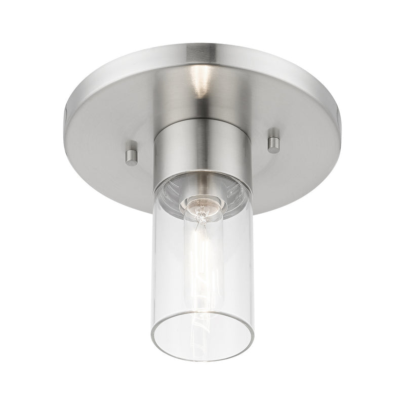 Livex Lighting 48761-91 One Light Flush Mount, Brushed Nickel