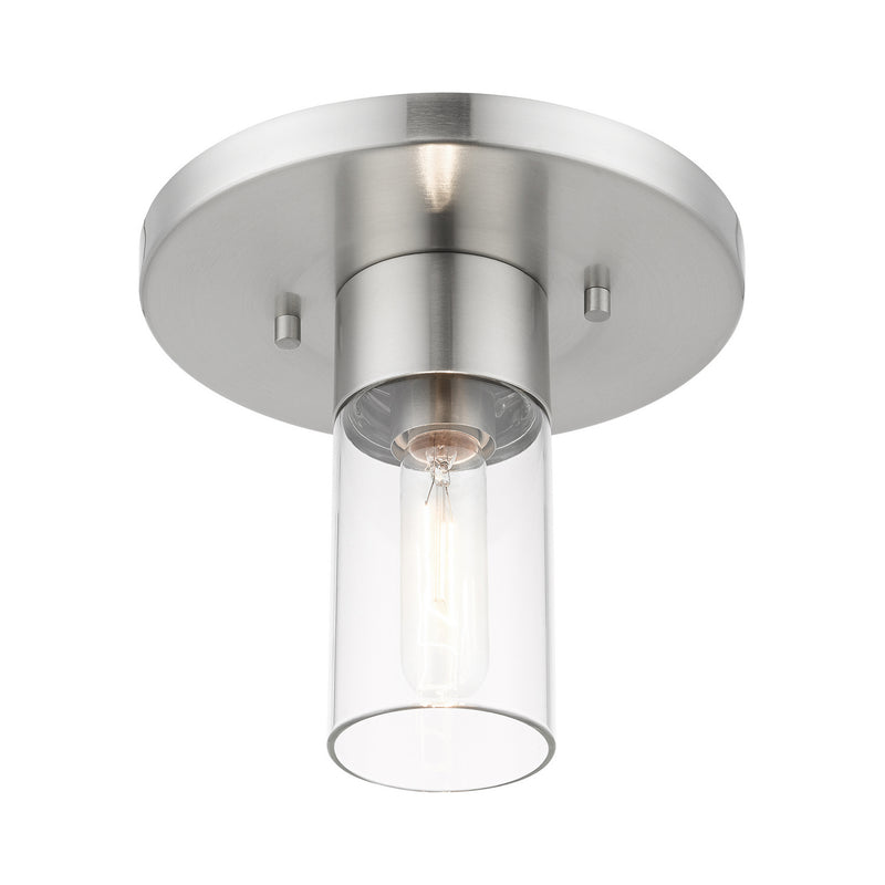 Livex Lighting 48761-91 One Light Flush Mount, Brushed Nickel